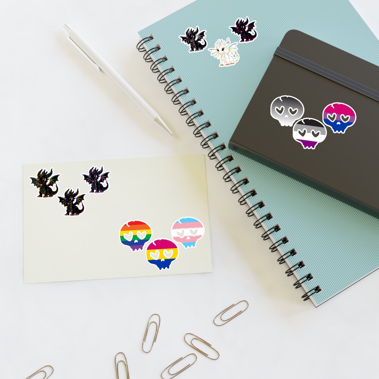 Skulls and Dragons Pride Flag Sticker Sheet 2.0