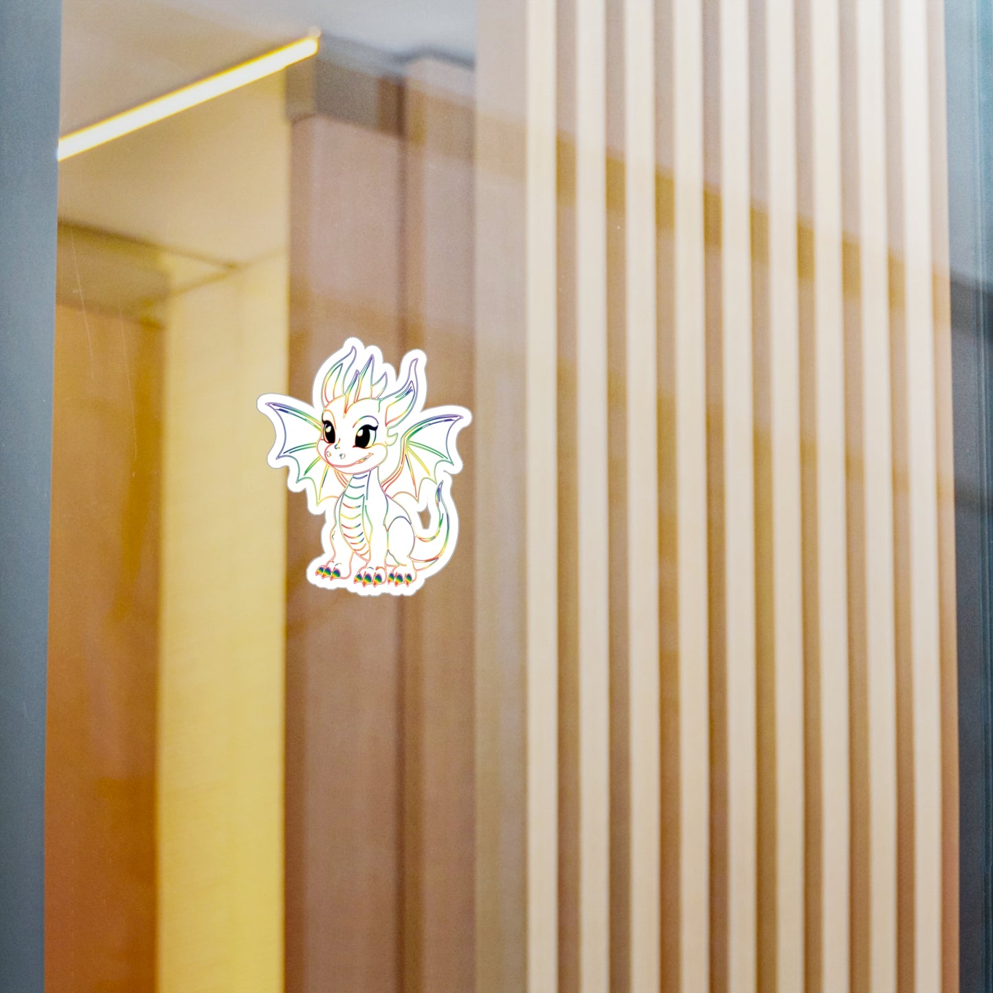 Rainbow Pride Baby Dragon Kiss-Cut Sticker (Water resistant)