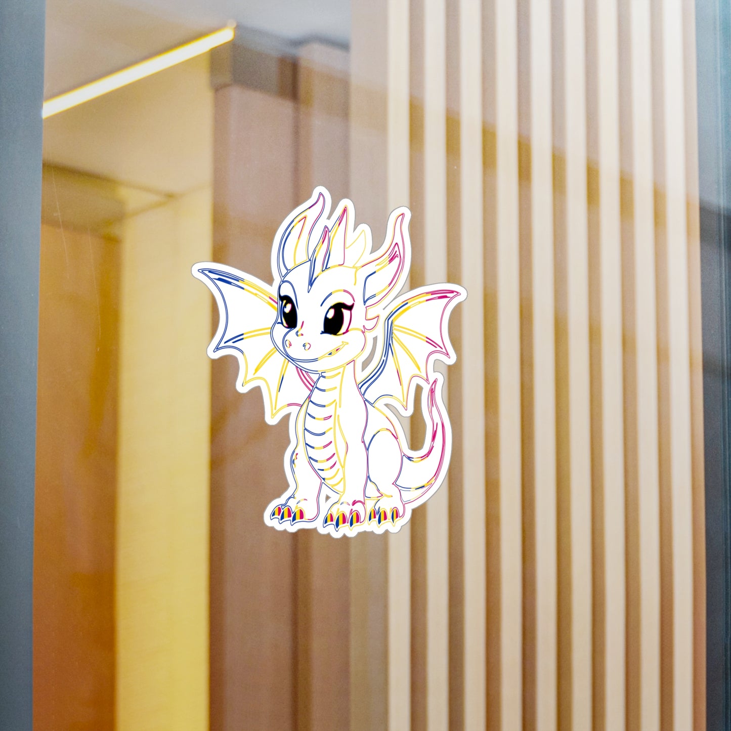 Pan Pride Baby Dragon Kiss-Cut Vinyl Sticker (Water Resistant)