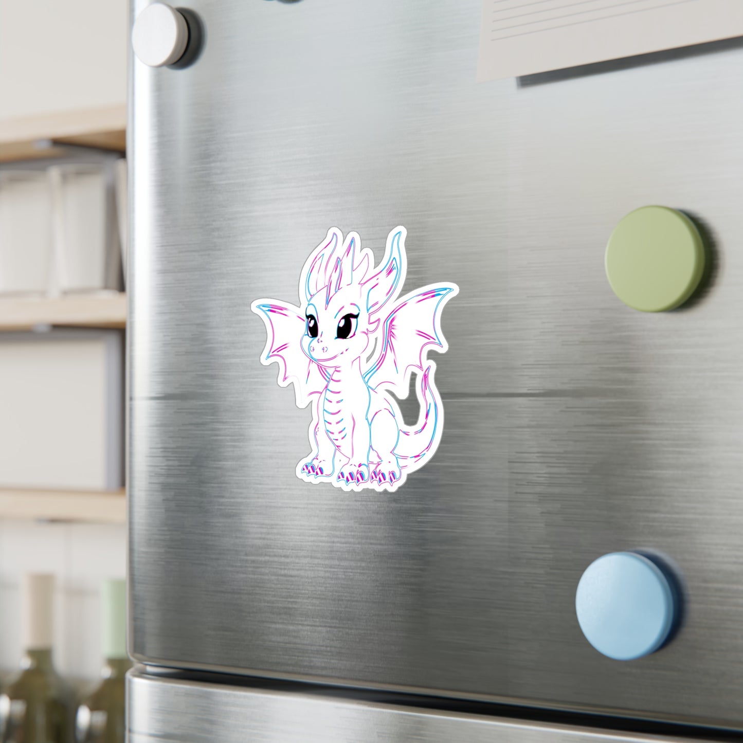 Trans Pride Baby Dragon Kiss-Cut Vinyl Sticker (Water Resistant)