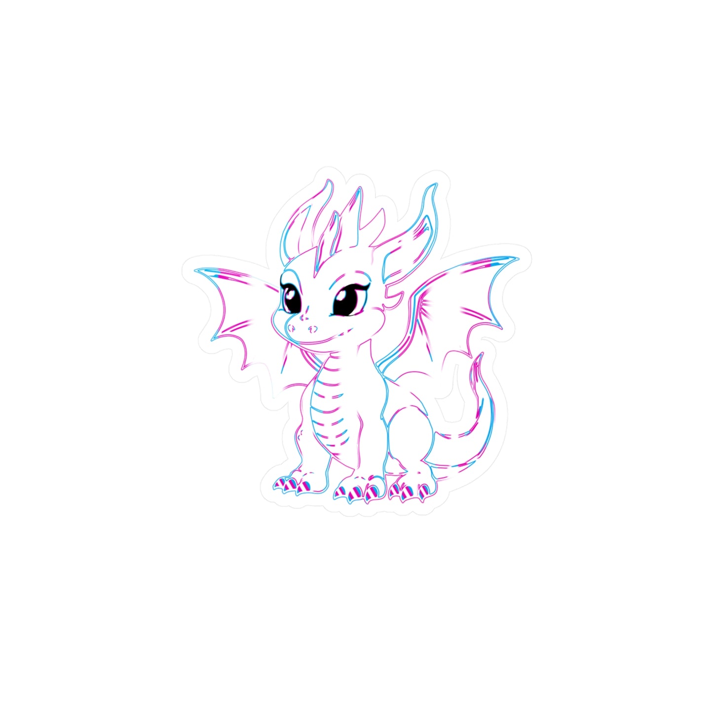 Trans Pride Baby Dragon Kiss-Cut Vinyl Sticker (Water Resistant)
