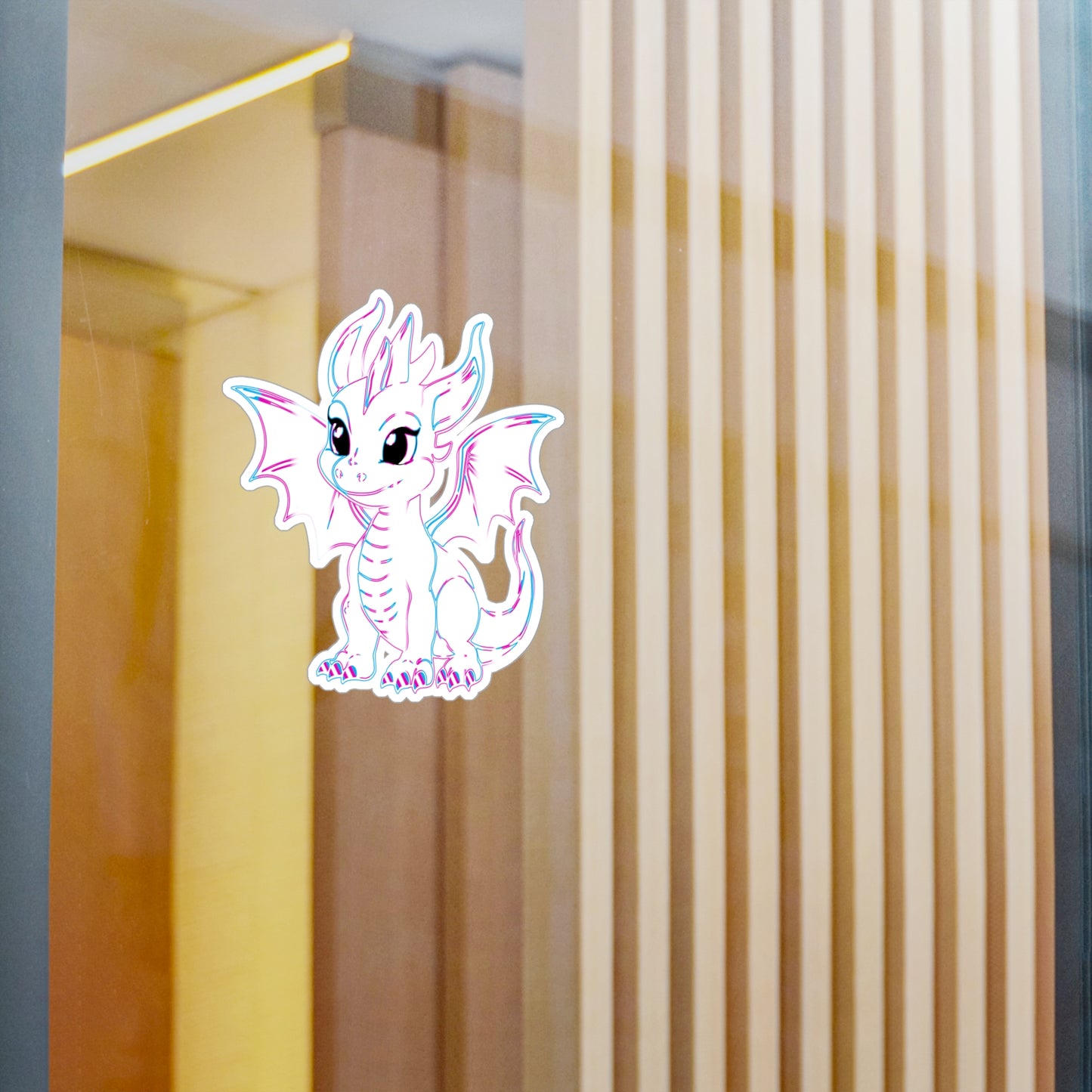 Trans Pride Baby Dragon Kiss-Cut Vinyl Sticker (Water Resistant)