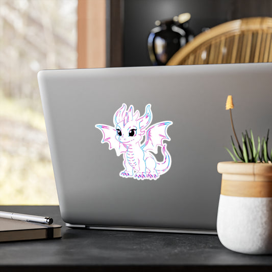 Trans Pride Baby Dragon Kiss-Cut Vinyl Sticker (Water Resistant)