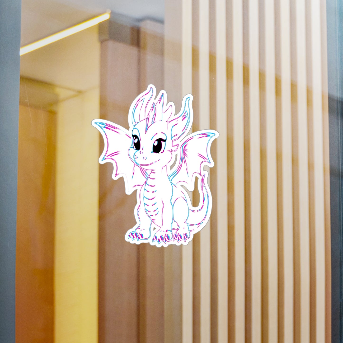 Trans Pride Baby Dragon Kiss-Cut Vinyl Sticker (Water Resistant)
