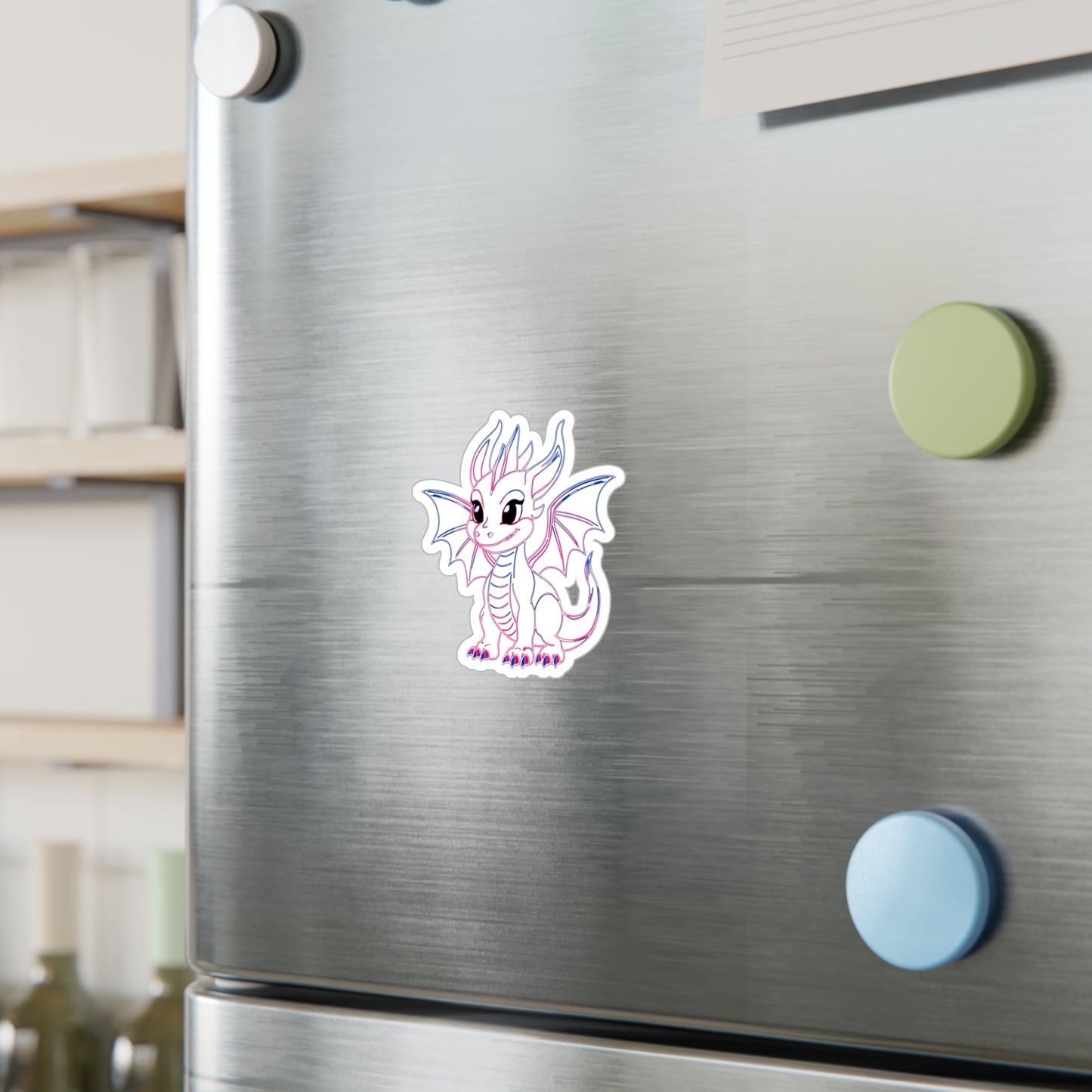 Bi Pride Baby Dragon Kiss-Cut Vinyl Sticker (Water Resistant)