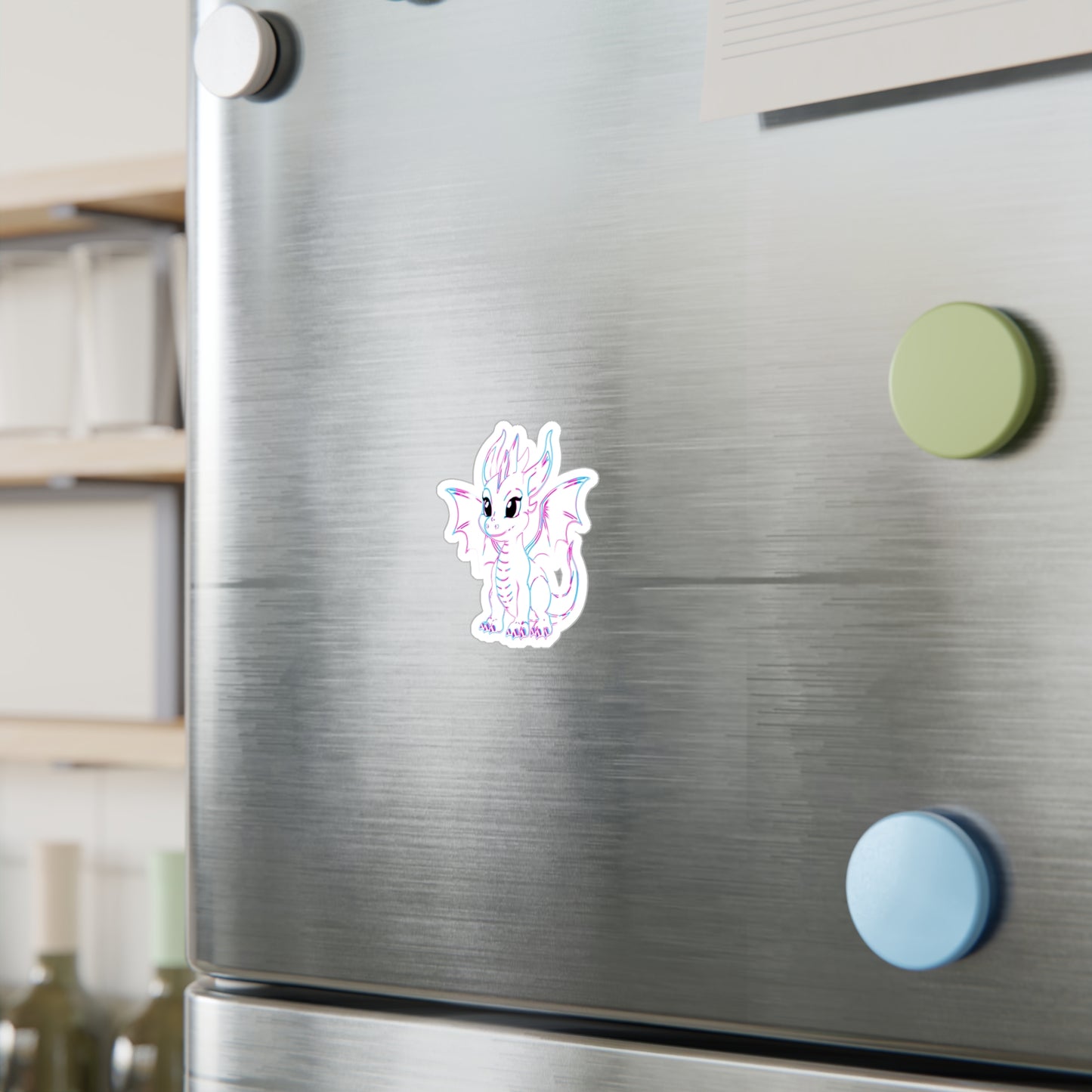 Trans Pride Baby Dragon Kiss-Cut Vinyl Sticker (Water Resistant)