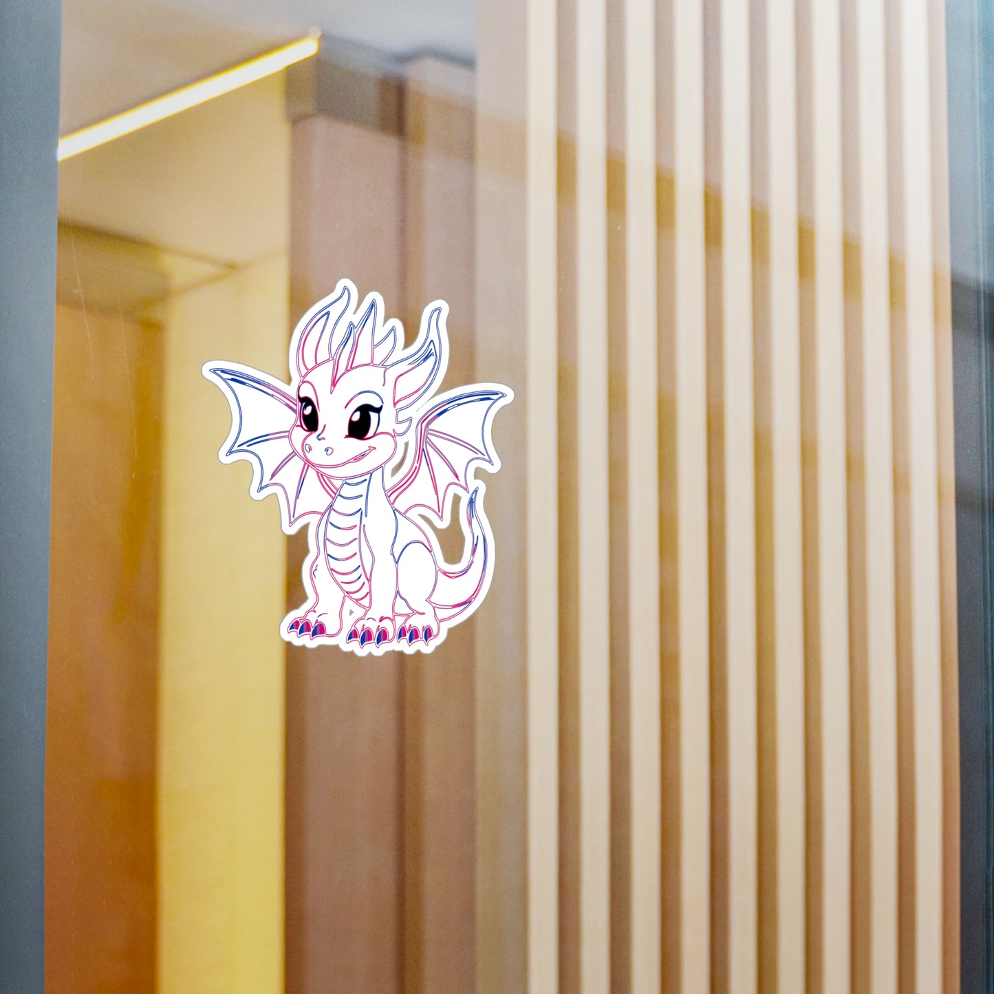 Bi Pride Baby Dragon Kiss-Cut Vinyl Sticker (Water Resistant)