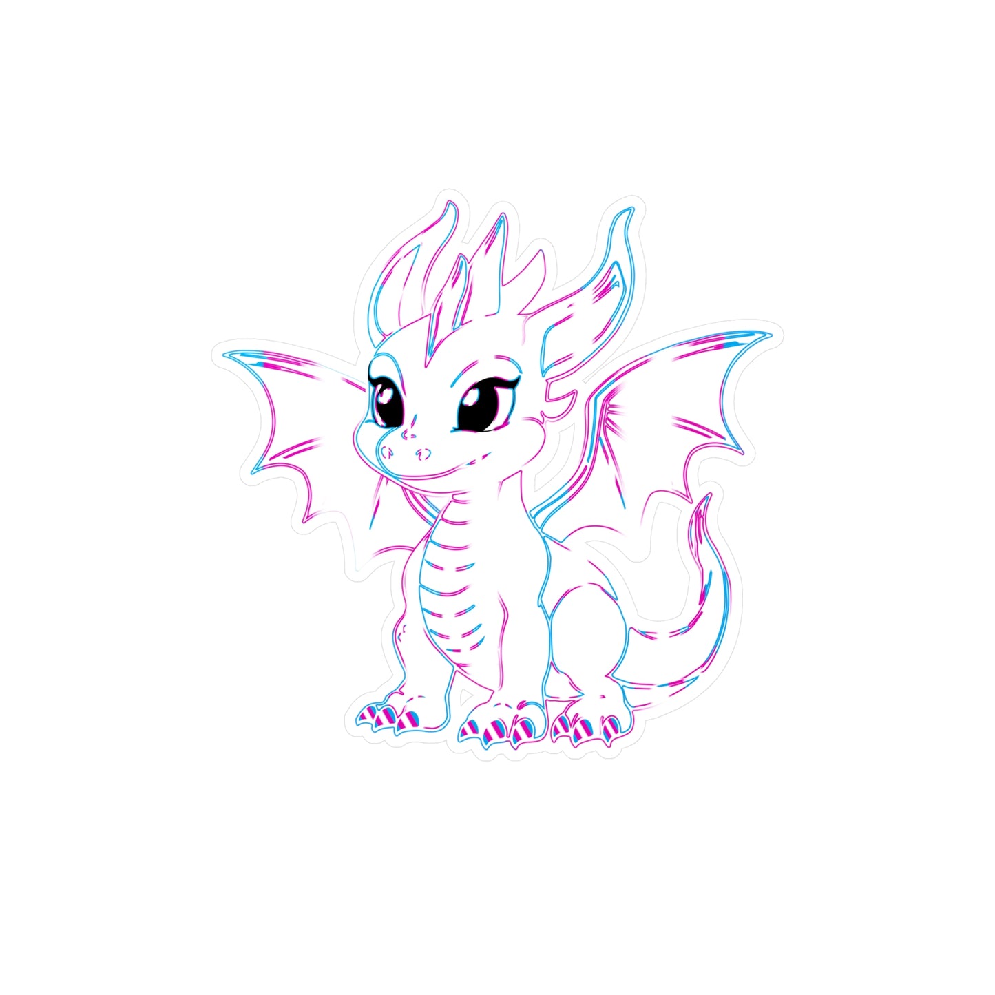 Trans Pride Baby Dragon Kiss-Cut Vinyl Sticker (Water Resistant)