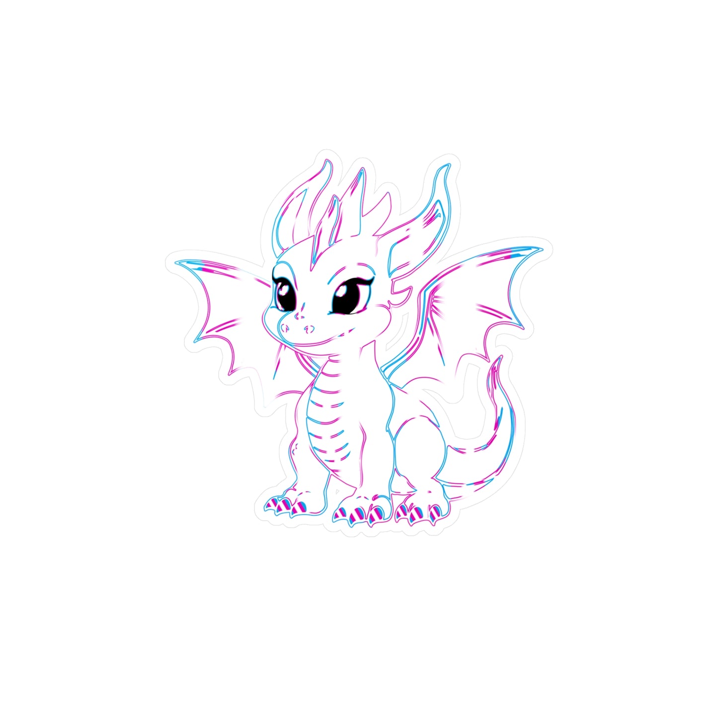 Trans Pride Baby Dragon Kiss-Cut Vinyl Sticker (Water Resistant)