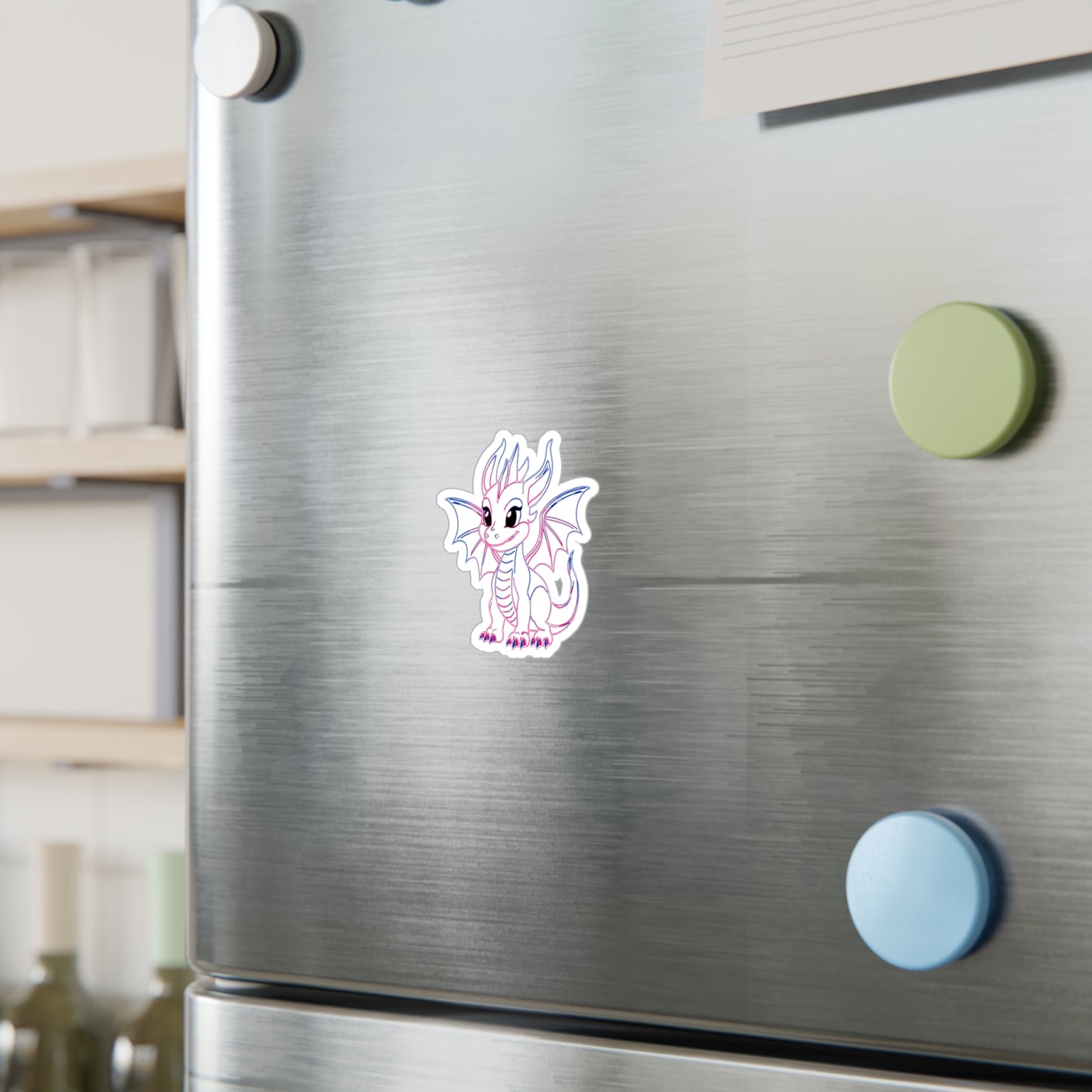 Bi Pride Baby Dragon Kiss-Cut Vinyl Sticker (Water Resistant)