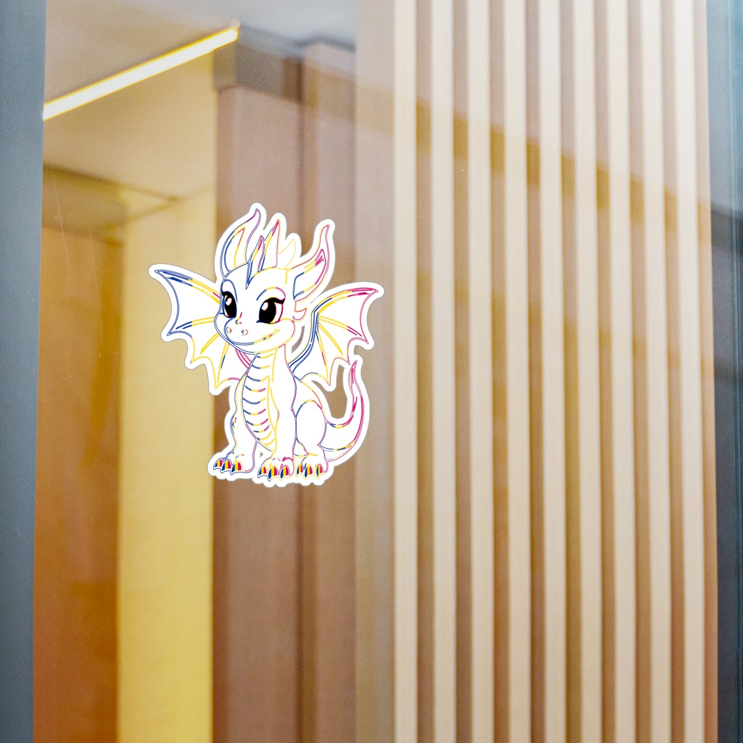 Pan Pride Baby Dragon Kiss-Cut Vinyl Sticker (Water Resistant)