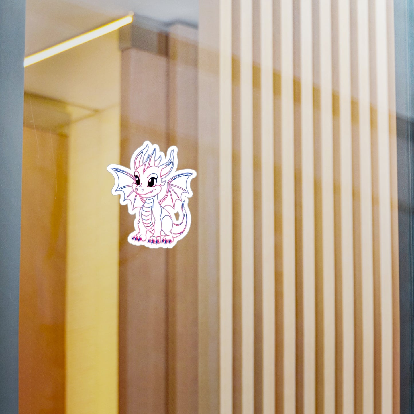 Bi Pride Baby Dragon Kiss-Cut Vinyl Sticker (Water Resistant)