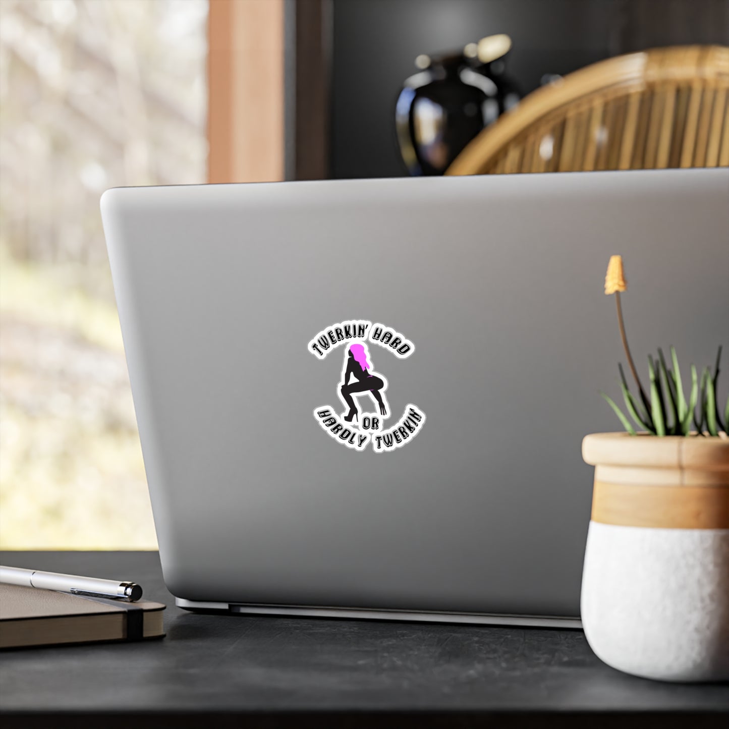Twerkin’ Hard or Hardly Twerkin’ Kiss-Cut Vinyl Sticker (Water Resistant)