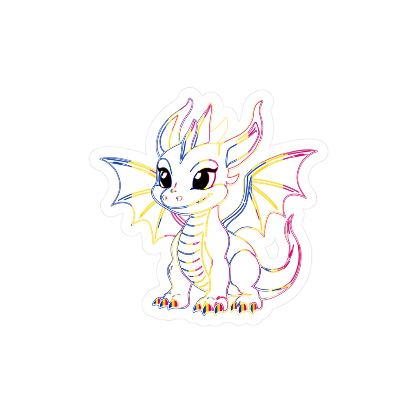 Pan Pride Baby Dragon Kiss-Cut Vinyl Sticker (Water Resistant)